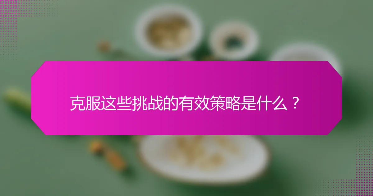 克服这些挑战的有效策略是什么?